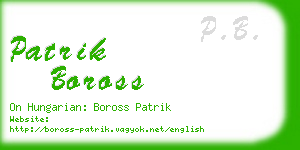 patrik boross business card
